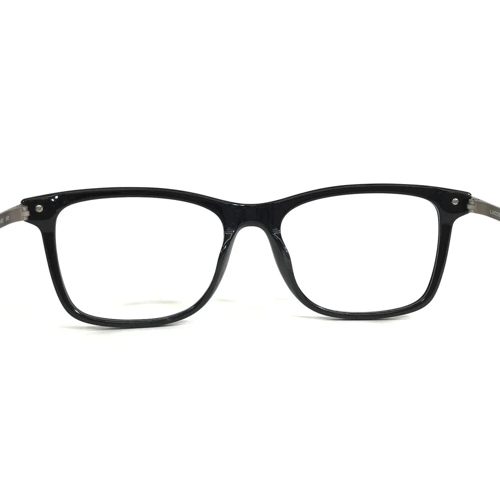 Lacoste Eyeglasses Frames L960S 001 Black Silver Square Full Rim 56-18-140